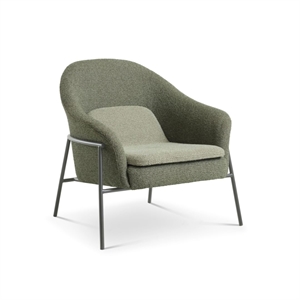 REECE LOUNGESTOL - GREY METAL - FOREST/THYME STOF - STÆRK PRIS